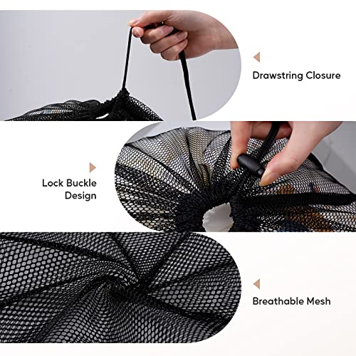 Meowoo 2Pcs Large Mesh Laundry Bag, 27×36inch - color: Black-2pcs, size: 27x36 inch