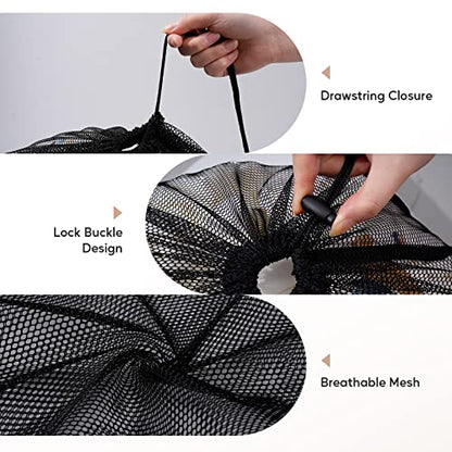 Meowoo 2Pcs Large Mesh Laundry Bag, 27×36inch - color: Black-2pcs, size: 27x36 inch