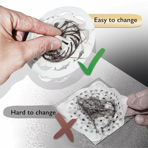 20PCS Disposable Sink Drain Strainer for Bathroom Bathtub Kitchen, Universal Hair Catcher Shower Drain Cover Fits Drain Holes Over 2.2in, Reusable PP Material (3.7 x 3.7 x 0.32 inches(20PCS))