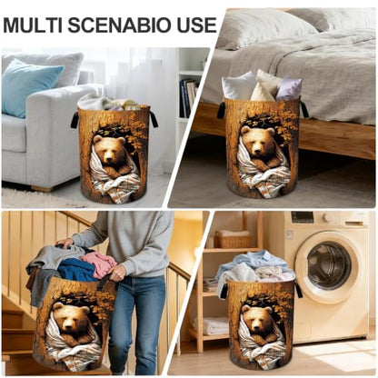 Fall Laundry Basket Waterproof Laundry Hamper Foldable Laundry Bag with Handles for Bedroom, Bathroom, Office, Clothes Storage - color: Fall