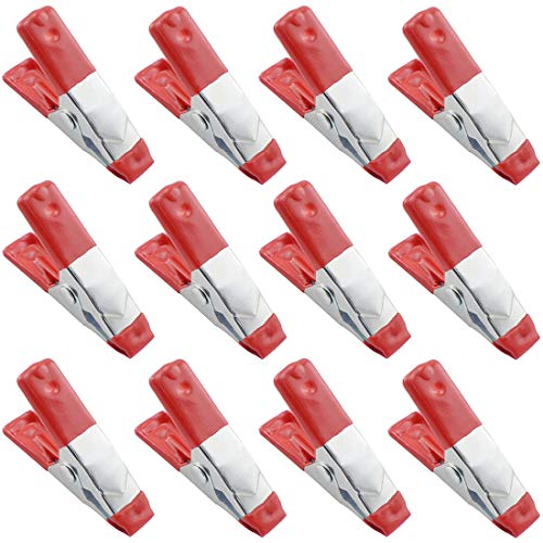 12 PCS 2-Inch Metal Spring Clamps Heavy Duty Tent Clips for Woodworking Camping (Maximum Opening 2CM) - size: 2Inch-12Pack