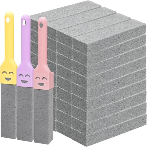 36 Pack Pumice Stone Toilet Bowl Cleaner with Handle Pumice Stone for Cleaning Toilets, Stove, Bathtubs, Grills, Swimming Pools, Sinks Pumice Stone Stick Powerfully Cleans Hard Water Rings