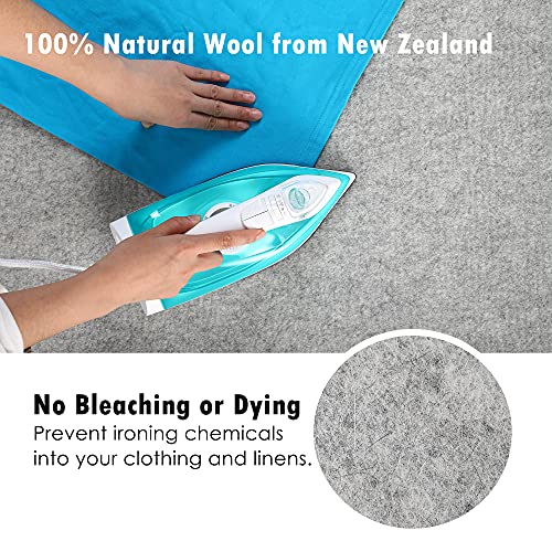 Wool Pressing Mat for Quilting - 15 x 54 XL Extra Large Felt Ironing Pad 3/8" Thick, 100% Wool Heat Resistant for Ironing, Sewing, Cutting on Ironing Board, Tabletop, Dryer, Countertop