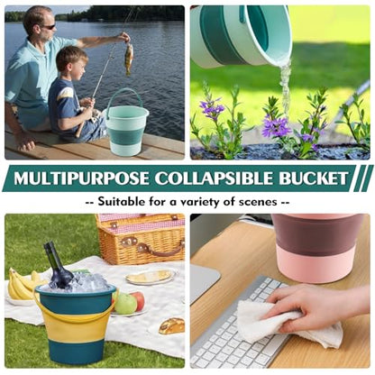 Collapsible Bucket 3PCS 1.3 Gallon/5L Small Foldable Cleaning Buckets - color: Small 3pcs