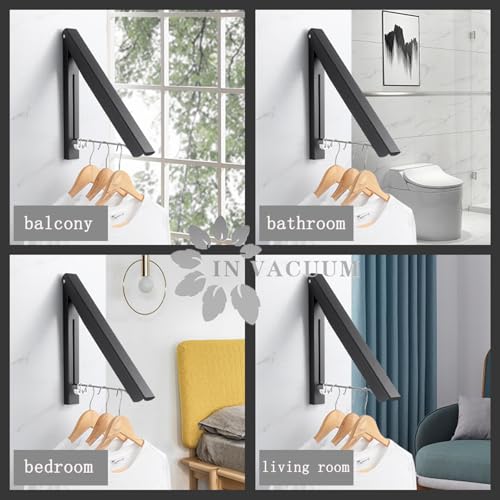 Clothes Drying Rack, Laundry Racks for Drying Clothes, Foldable Retractable - color: 1 Rack Black