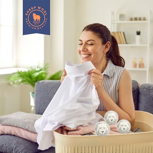 Wool Dryer Balls Handmade 3 Pack XL,Laundry Dryer Balls,100% New Zealand Wool Natural Fabric Softener,Reusable 1000 Loads,Wrinkles Free, Shorten Drying Time,Baby Safe (3 Pack XL,Sleeping Sheep) - color: Sleeping Sheep