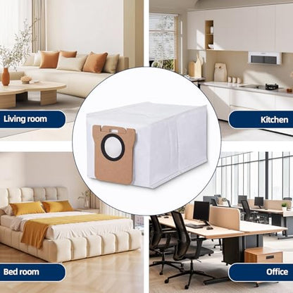 12pcs Disposable Dust Bag Replacement for Dreame L10 Ultra/L10s Ultra/L20 Ultra/L30 Robot Vacuum, Xiaomi Robot Vacuum X10/X10 Plus/X20/X20 Plus, 3L Large Capacity Replacement bags