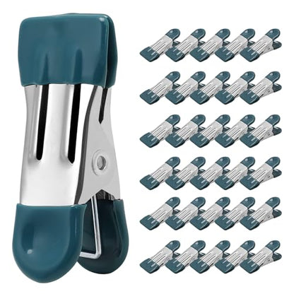 Clothes Pins Heavy Duty, 30 Pack, 2.17 Inch Metal Chip Clips, Dark Green - color: Dark Green