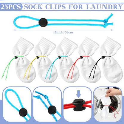 Lineshading 49 Pcs Laundry Straps with Sock Clips Set Laundry Accessory