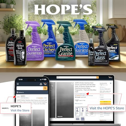 HOPE'S Perfect Cooktop Glass and Ceramic Cooktop and Stove Top Cleaner, Fast Acting and Removes Burnt on Stains from Glass Ceramic Smooth Top Ranges with its No Rinse Formula, 10.6 Oz, Pack of 12 - size: 10.6 Ounce (Pack of 12)