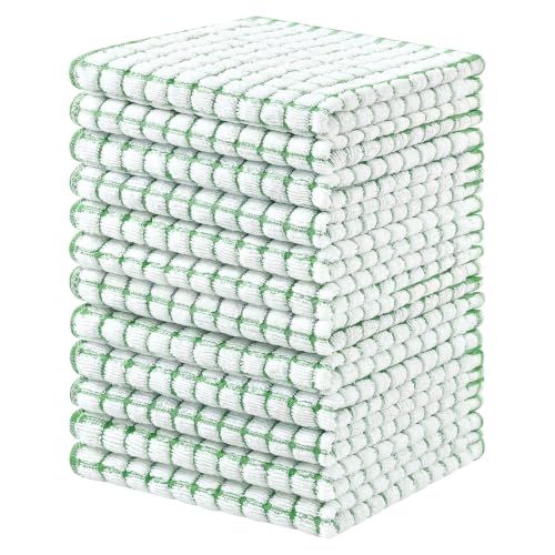 Homaxy 12 Pack Terry Kitchen Dish Cloths, 12"x12", Green - color: Green, size: 12 x 12 - 12 Pack