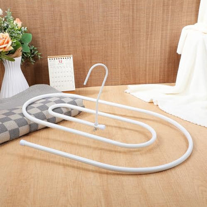 1 PCS Spiral Clothes Drying Rack, Space Saving Hanger for Sheets, Heavy Duty Iron Quilt Drying Rack with 360 Degree Swivel Hook, Laundry Room Storage Organizer for Blankets, Home Balcony