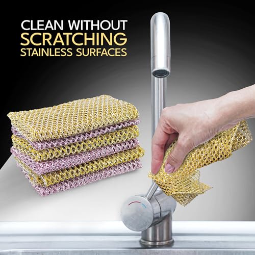 Non-Scratch Dish Scrubbers (3 Pcs) — Outlasts 7+ Sponges, Stays Odor-Free | Replace Smelly Kitchen Sponges | Non-Absorbent Mesh | Safe on Non-Stick, Cast Iron, Glass | Made in Korea Since 2012 - color: 2pcs Scourer (1pk of 2)