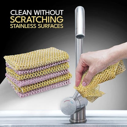 Non-Scratch Dish Scrubbers (3 Pcs) — Outlasts 7+ Sponges, Stays Odor-Free | Replace Smelly Kitchen Sponges | Non-Absorbent Mesh | Safe on Non-Stick, Cast Iron, Glass | Made in Korea Since 2012 - color: 2pcs Scourer (1pk of 2)
