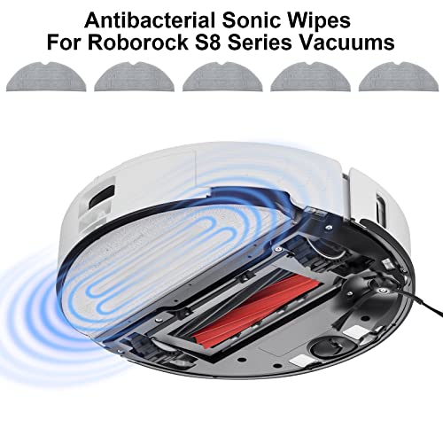 5 Pcs Mop Pads for Roborock S8 Pro Ultra Robot Vacuum, Washable Reusable Mopping Pad Replacement Accessories