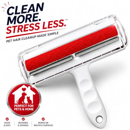 Pet Hair Remover Roller for Dogs and Cats, Reusable Self-Cleaning Lint Roller for Furniture, Couch, Carpet, Bedding and Clothing, No Refills or Batteries Required