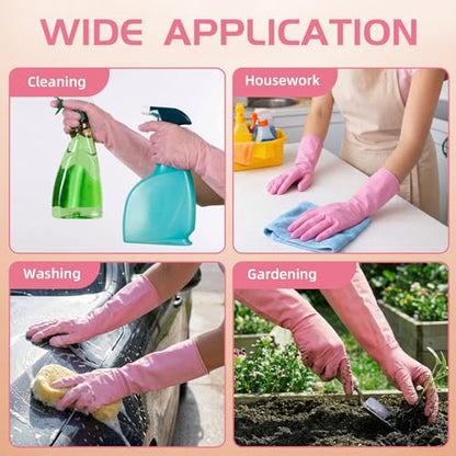50 Counts 16" Long Disposable Nitrile Gloves,Pink,M - color: Pink, size: Medium