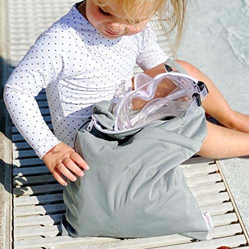 ALVA ALVABABY 2pcs Cloth Diaper Wet Dry Bags Waterproof Reusable with Two Zippered Pockets Travel Beach Pool Daycare Soiled Baby Items Yoga Gym Bag for Swimsuits or Wet Clothes LZD2324 - color: 02Elephant and Hedgehog