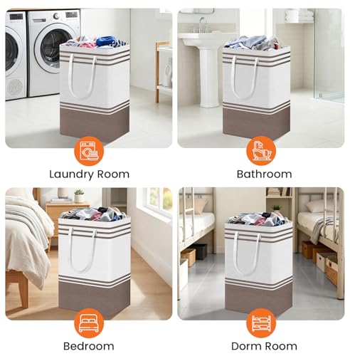 TranquilRelax 3-Pack Laundry Basket, Laundry Hamper, Khaki-88L - color: Khaki, size: 88L