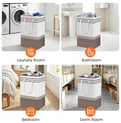 TranquilRelax 3-Pack Laundry Basket, Laundry Hamper, Khaki-88L - color: Khaki, size: 88L