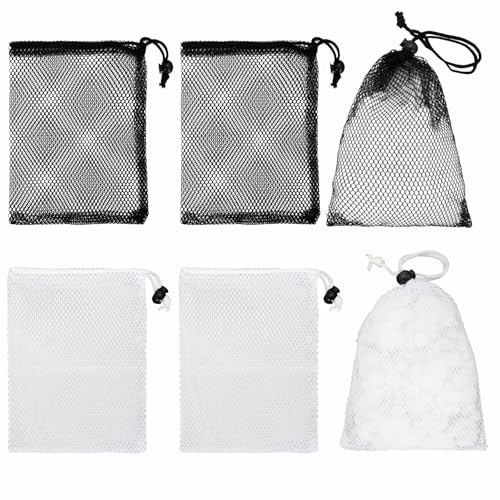 10 Pcs Small Mesh Bags Drawstring,7.87x6 Inch Black Nylon Net Bags for Sports Equipment, Travel Organizer, Laundry & Storage (15x20cm)