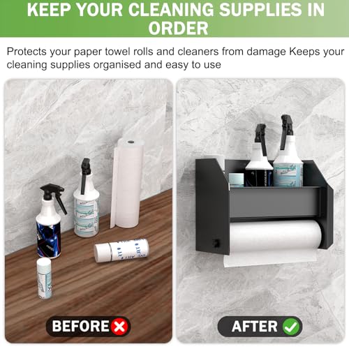 woiron Aluminum Hand Cleaning Station Organizer Bracket (Black) - color: Black