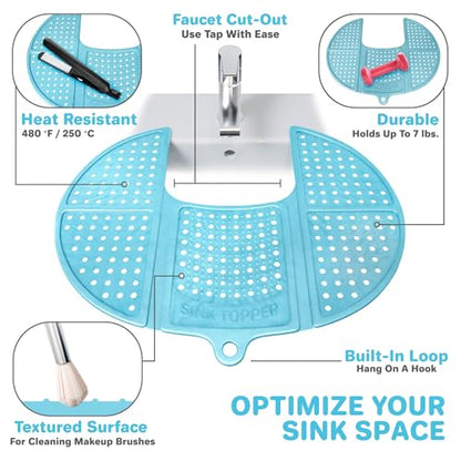 Sink Topper Bathroom Sink Cover for Counter Space, Standard Blue - color: Pacific Blue, size: Standard