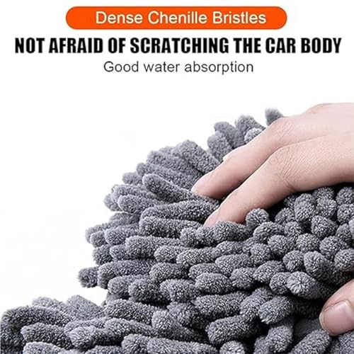Double Head Car Wash Mop with Long Handle 360°Rotating Car Wash Brush Chenille Microfiber Cleaning Kit Not Hurt Paint Scratch Free(Single Set Mop) - color: Single Set Mop