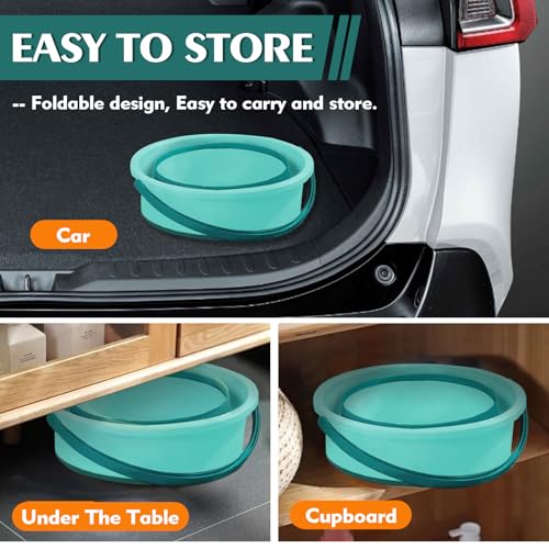 Collapsible Bucket 1.3 Gallon/5L Small Capacity Foldable Cleaning Buckets - color: Small Green