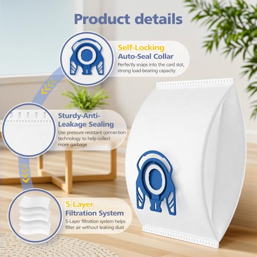 20 Pack 3D Airclean GN Vacuum Cleaner Bags for Miele Classic C1 Complete C1 - color: Blue, size: 20-GN Bags
