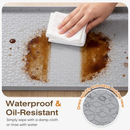 TRZZ Waterproof Under Sink Mat, 31"x22", Drip Tray Shelf Liner, Black - color: Black, size: 22"W x 31"L