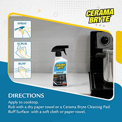 Cerama Bryte Daily Cooktop Cleaner, 16 oz & 2 Cleaning Pads Kit - size: 32 Fl Oz (Pack of 1)
