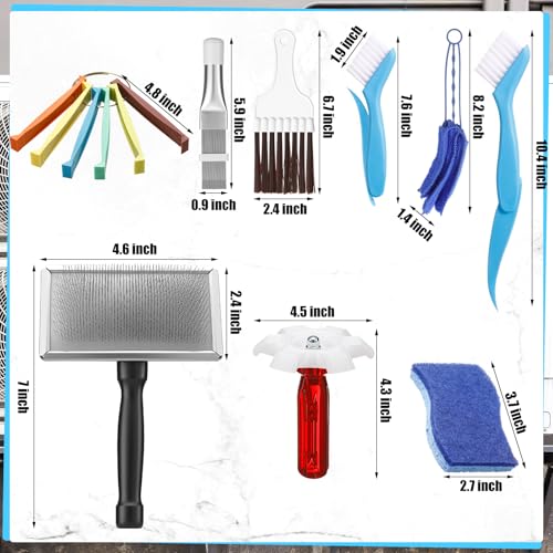 8 Pcs Air Conditioning Fin Cleaner Set HVAC Coil Cleaning Brush Condenser Fin Straightener Evaporator Coil Clean AC Comb Condenser Split Cleaning Kit Fridge Radiator Tool(Black,Single Sided) - color: Black, style: Single Sided