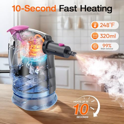 10-in-1 Steam Cleaner, Steam Mop with Detachable Handheld Steamer for Home - color: Mist Gray