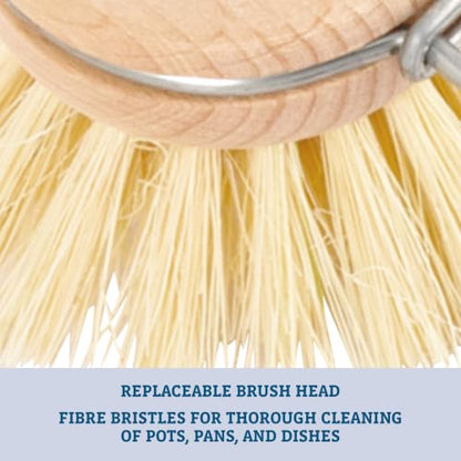 Redecker Dish Brush, Tampico Fiber, 1-1/2 Inch Round, Single – Wooden Dish Scrub Brush for Everyday Cleaning, Untreated Beechwood, Made in Germany - size: Single Unit, 1-1/2-Inches Diameter