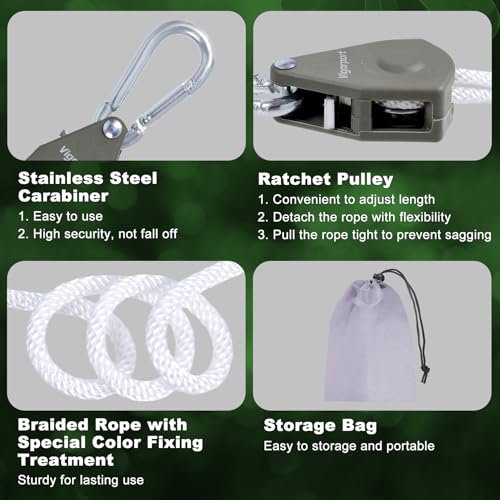 Vigorport Retractable Travel Clothesline, Portable Clothes Laundry Line - size: 28Ft Rope-1/8'' Pulley