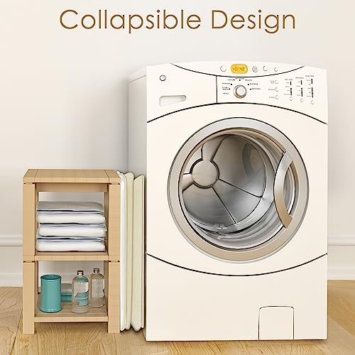 SNIGJAT Extra Large Laundry Hamper, Folding 100L Laundry Basket, Beige - color: Beige, size: 100L