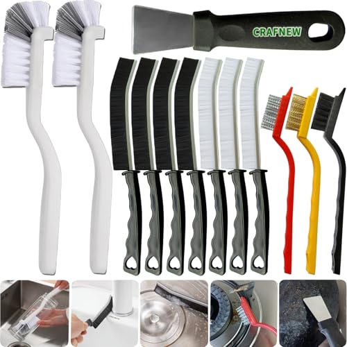 CRAFNEW 13Pcs Crevice Cleaning Brush, Household Detail Cleaner Tools