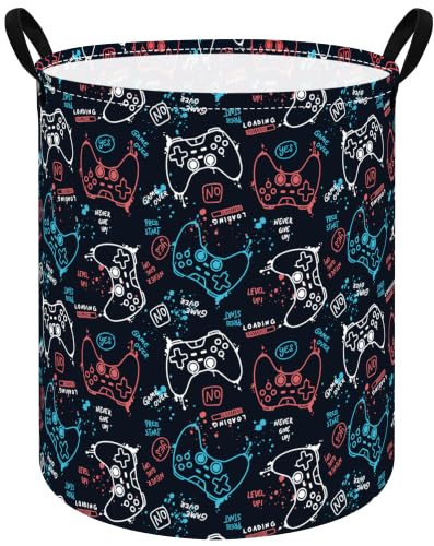 Large Laundry Basket Canvas Storage Bins Baby Nursery Hamper for Boys and Girls Toy Box Gift Baskets for Home,Office,Home Decor - color: VBNMK202510243