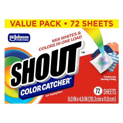 Shout Color Catcher Dye-Trapping Laundry Sheets, 72 Count, (1-Pack) - size: 72 Count (Pack of 1)