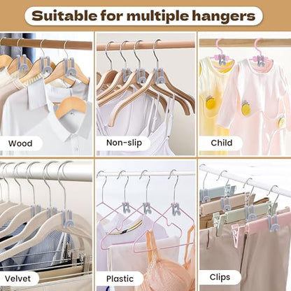 Mlici 60 Pcs Space Saving Hanger Connector Hooks for Closet Organizer, Gray - color: Gray
