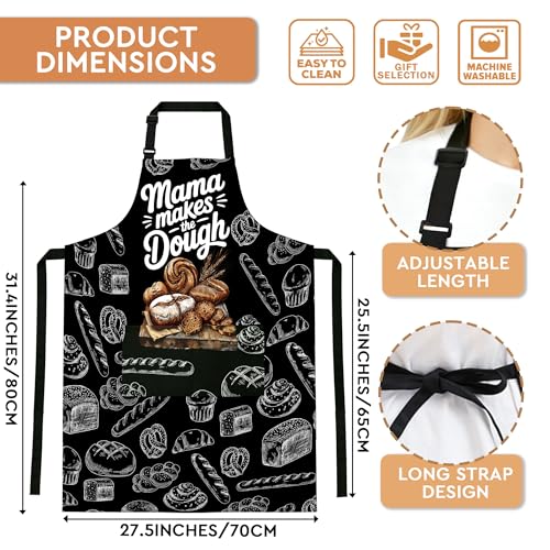 Adjustable Baking Aprons for Women - Cooking Aprons for Women with Pockets, Perfect for Baking Cooking Gradening - color: Mama Sourdough