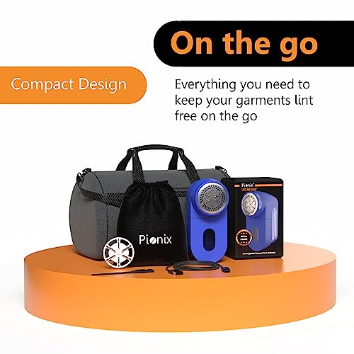 Pionix Fabric Shaver, Sweater Shavers to Remove Pilling, High-Perf Defuzzer, Rechargeable Electric Lint Shaver for Fuzz and Lint Balls from Clothing, Upholstery 2000mah Battery (Candy Blue) - color: Candy Blue