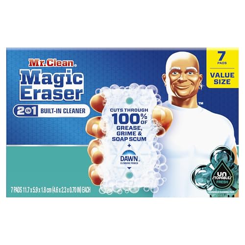 Mr. Clean Magic Eraser Foaming Sponge, All Purpose Cleaner, Dawn Cleaning Power, Wall, Sneaker, Oven Cleaner, Kitchen, Bathroom, Shower Cleaning Supplies, Scrubber, Ultra Foamy, 7 Count (Pack of 4) - size: 7 Count (Pack of 4)