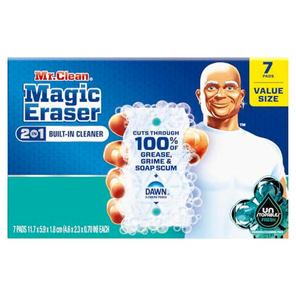 Mr. Clean Magic Eraser Foaming Sponge, All Purpose Cleaner, Dawn Cleaning Power, Wall, Sneaker, Oven Cleaner, Kitchen, Bathroom, Shower Cleaning Supplies, Scrubber, Ultra Foamy, 7 Count (Pack of 4) - size: 7 Count (Pack of 4)