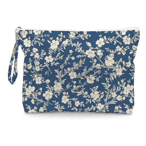Fokongna Floral Print Wet Bag, Small Portable Waterproof Multi-Functional Organizer for Women, Blue Tiny White Floral, Ideal for Daily, Beach & Travel - color: Blue Tiny White Floral