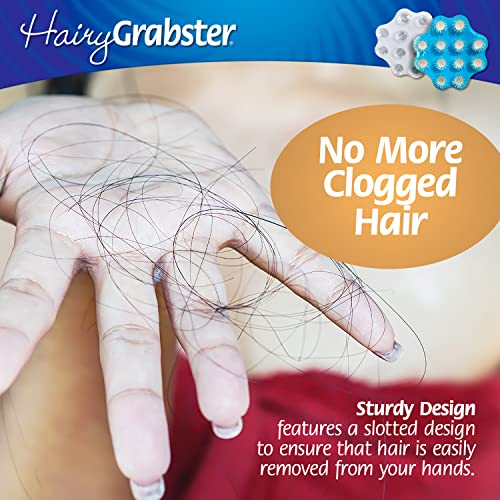 As Seen on Shark Tank Hair Shower Drain Hair Catcher, Hair Stopper Bathtub Drain Protector, & Catcher Drain Cover Alternative, Must-Haves HairyGrabster, 2 Pack, Blue - color: Blue, size: 2 Pack