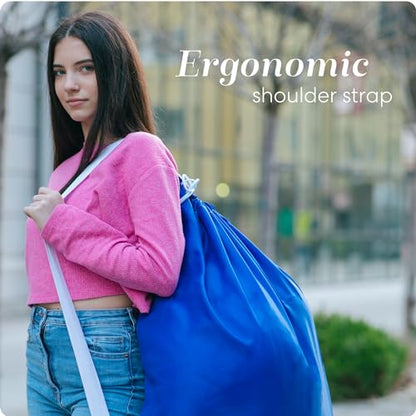 Handy Laundry Bag with Shoulder Strap 30"x40", Extra Large, Blue - color: Blue, size: 1-Pack