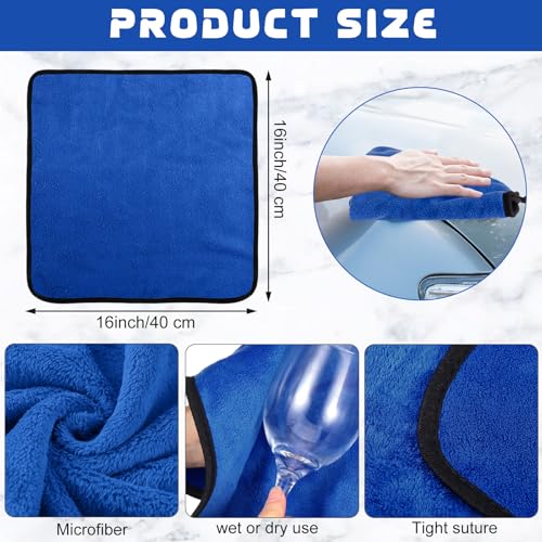 Tallew 60 Pcs Microfiber Towels Bulk Car Drying Cloth, Blue - color: Blue