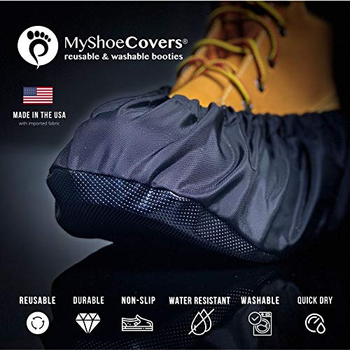 MyShoeCovers Reusable Shoe & Boot Covers for Contractors - 1 Pair, X-Large - color: Black, size: X-Large